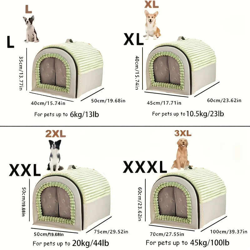 CozyDen Covered Pet House Bed with Door Curtain