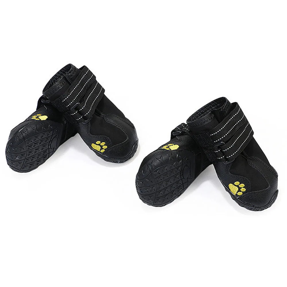Waterproof Dog Shoes Anti-Slip Rubber Dog Booties for Summer Hot Pavement Winter Snow Dog Boots Paw Protector Reflective 4pcs