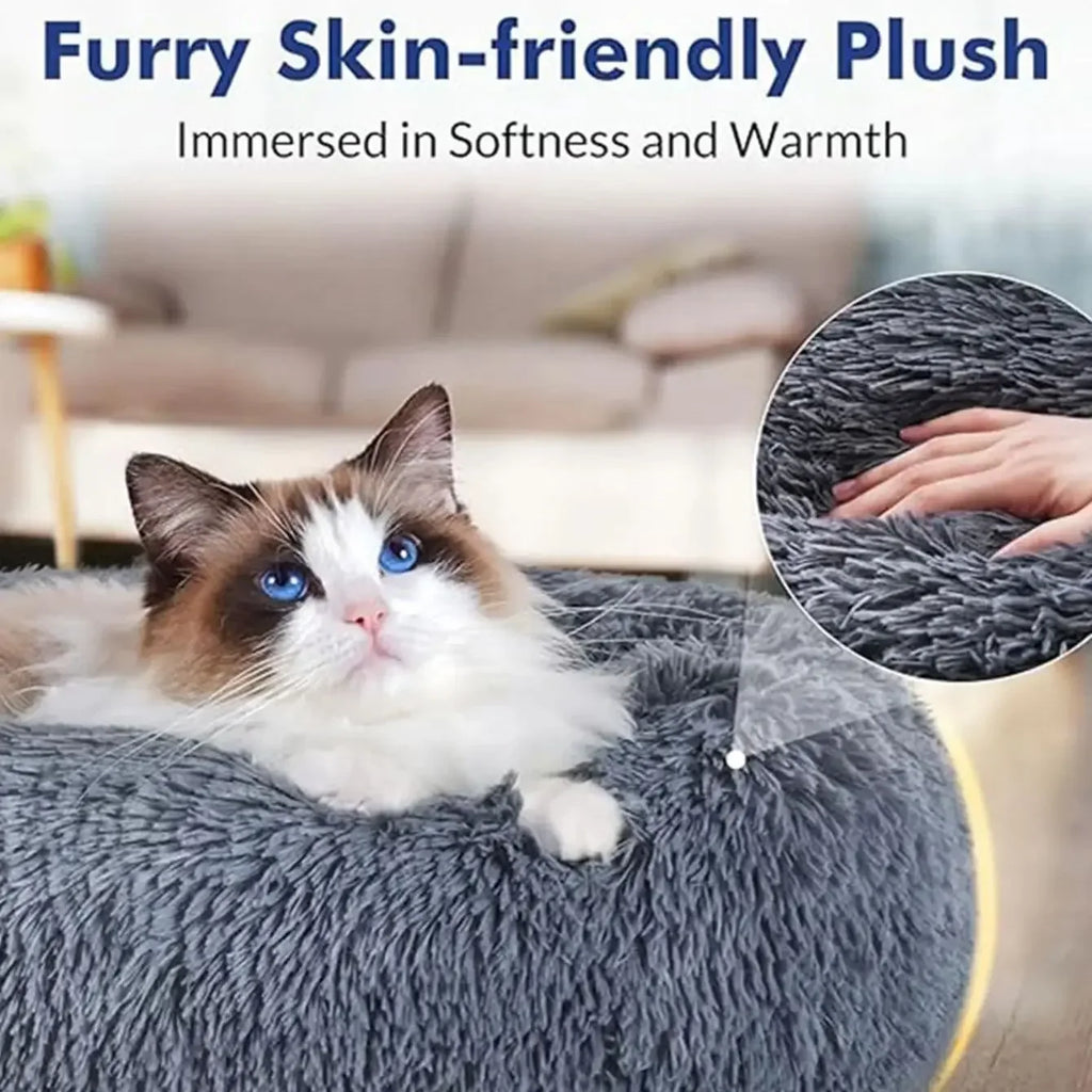 CloudNest Calming Donut Bed for Dogs & Cats