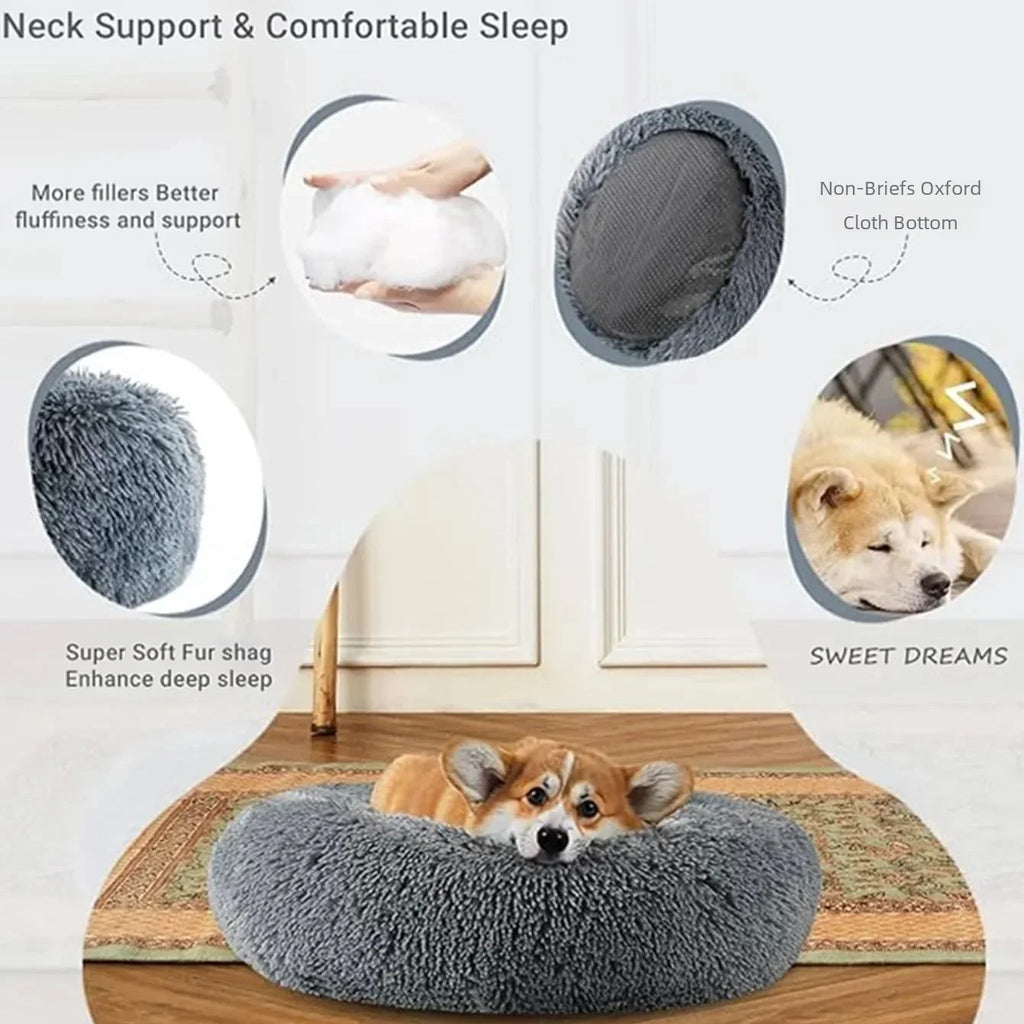 CloudNest Calming Donut Bed for Dogs & Cats